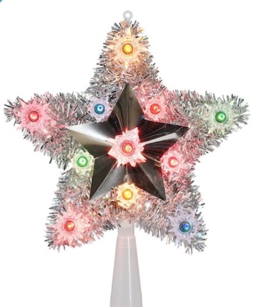 *Rare Vintage Silver Tinsel Tree Topper - Christmas Decorations by Winter Wonderland