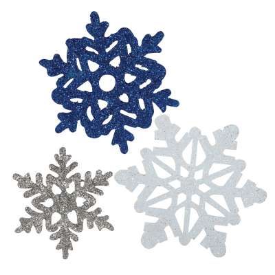 BOGO SALE - Glitter Snowflake Cutouts, 6ct - Winter Decorations - Chanukah Holiday Sale