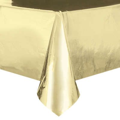 Metallic Gold Foil Rectangle Table Cover - 54x108in - Holiday Sale