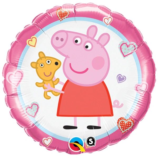 (#47) Peppa Pig Round Pink Foil Balloon, 18in