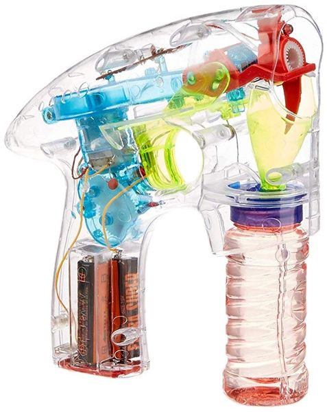 Light-Up LED Transparent Bubble Gun - Kids Summer Fun - Toy Sale