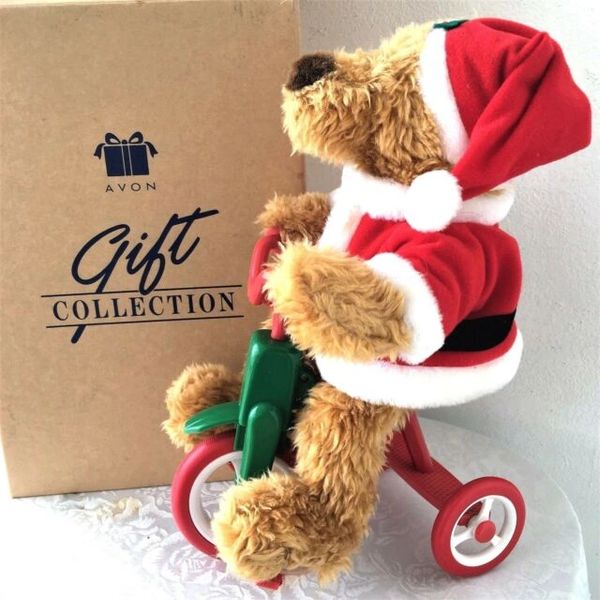 *Rare Santa Clause Teddy Bear Riding a Tricycle Bike, 12in