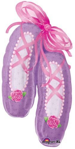 Ballet Dance Slippers Super Shape Foil Balloon, 39in - Pink/Purple