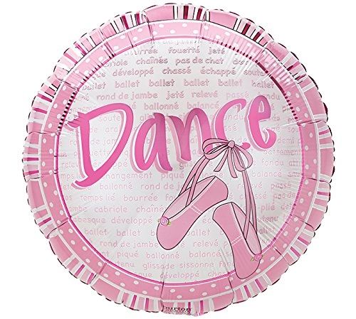 Ballet Dance Shoe Slippers, Round Foil Balloon, 18in - Pink