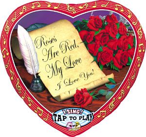 SALE - (#27) I Love You! Musical Foil Balloon, Sing A Tune, Plays Roses are red my love, 28in - Instrumental Gifts
