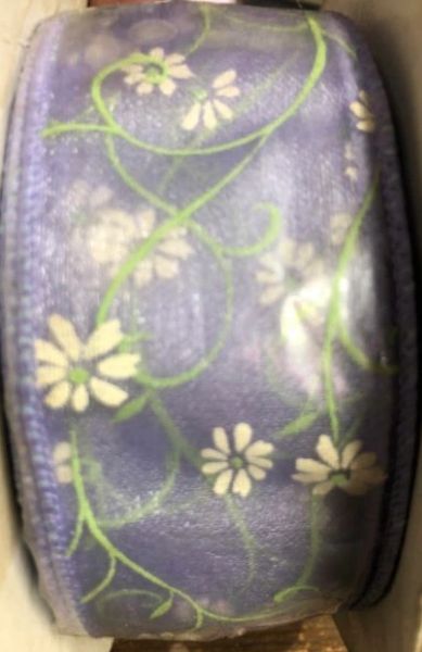 *Sheer Lavender Floral Ribbon, 1x25yds