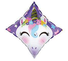 *Unicorn Diamond Shape Foil Balloon, 17in - Character