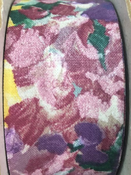Purple Floral Fabric Ribbon #9 x 15yds