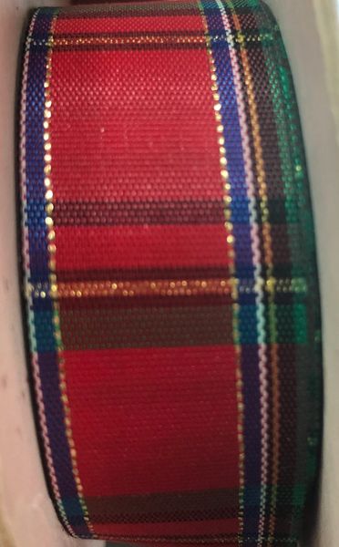 *Red Plaid Fabric Ribbon #5 x 15yds - Christmas