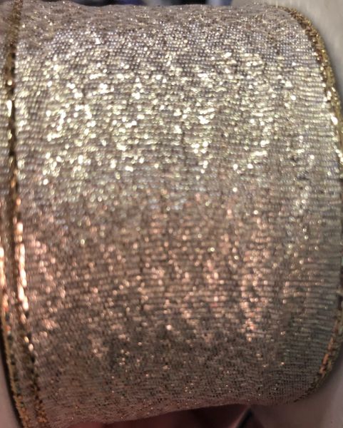 BOGO SALE - Gold Metallic Fabric Ribbon 1.5 x 8yds - Ribbon Sale
