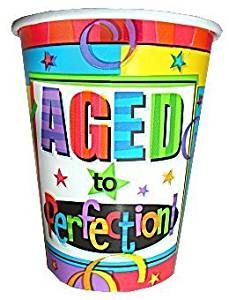 BOGO SALE - Aged to Perfection Birthday Party Cups - 9oz, 8ct - Birthday Cups