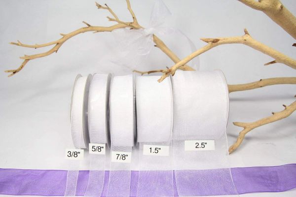 *Organza Sheer Ribbon - 25 Yards X 7/8in - 2 Rolls - White