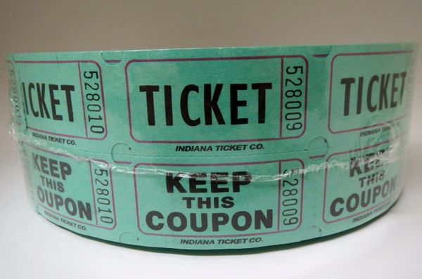 *Double Raffle Ticket Roll 2000 - Carnival Tickets, Games, Drinks, Raffle - Clearance Sale