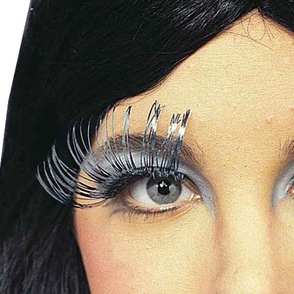 *Jumbo Metallic Silver Fluttery Lashes Costume Accessory - Eyelash Extensions - Halloween