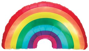 Rainbow Super Shape Foil Balloon, 36in