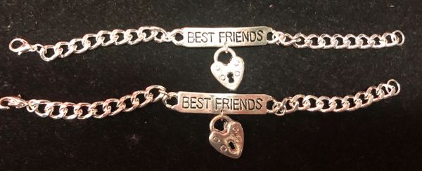 Best Friends Bracelets with Locked Hearts