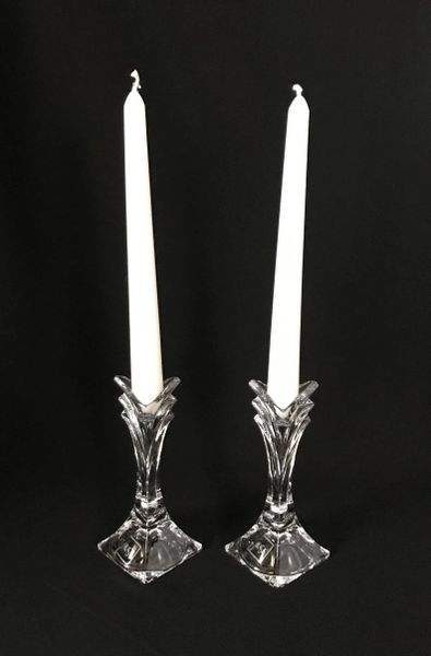 Mikasa Crystal Taper Candle Light Holders - Wedding Gifts, Bridal - 2ct