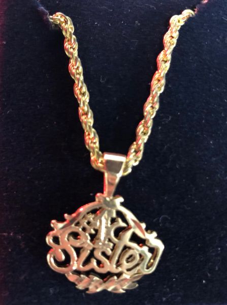 *#1 Sister Gold Charm & Necklace - Costume Jewelry - Sister Gifts