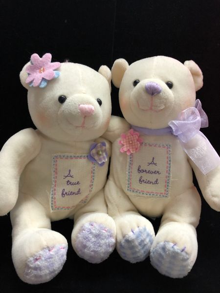 Best Friends Plush Teddy Bears, Holding Each Other, 8in