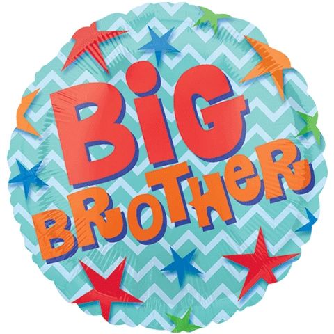 (#26b) Big Brother Round Foil Balloon, 18in - Family Balloons