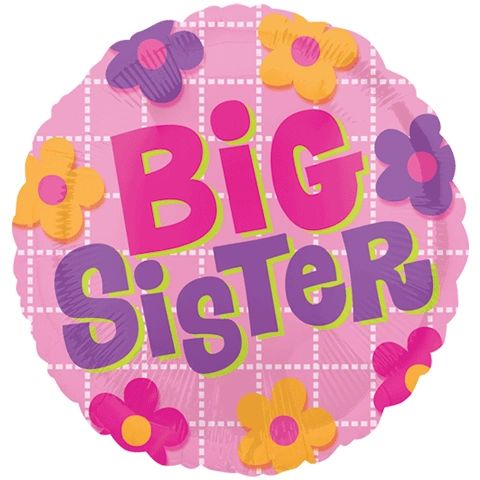 (#26g) Big Sister Round Foil Balloon, 18in - Family Balloons
