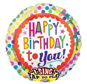 *Happy Birthday Musical Sing a Tune Foil Balloon, 28in