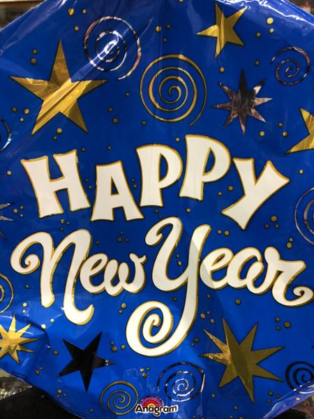 *Happy New Year Party Blue Foil Balloon, 2 balloons - 18in - NYE - New Years Eve