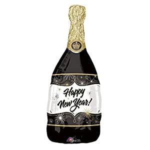 *Champagne Bottle Happy New Year! Super Shape Foil Balloon, 36in