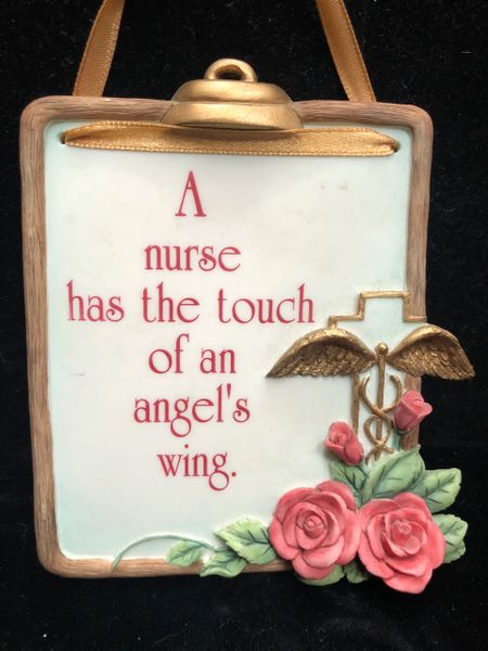 Caregiver, Nurse Appreciation, Thank You Gift Plaque: A nurse has the touch of an angel's wing, Wall Plaque