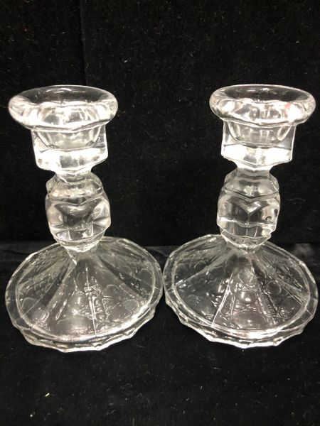 SALE - Price Products Clear Crystal Taper Candle Light Holders, 2ct - Bridal Gifts - Wedding