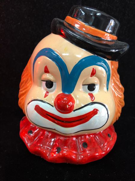 Piggy Bank Clown, Hand Painted Ceramic - 5in