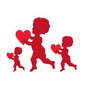 *Red Cupid Cutouts, Love Decorations - 6ct - Assorted Sizes - Valentines