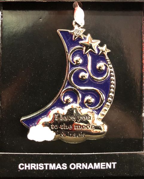 *I Love You to the Moon and Back, Christmas Ornament - Holiday Novelty Gifts