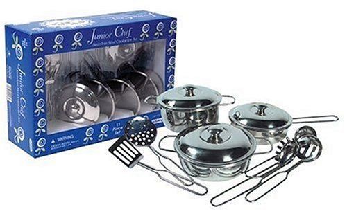 Junior Chef 11-Piece Stainless Steel Cookware Set, Pots & Pans - Metal