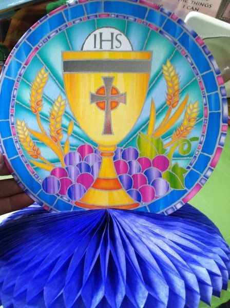 Communion Honeycomb Table Centerpiece, Decorations, 10in - First Holy