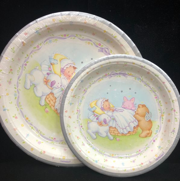 BOGO SALE - Heavenly Moments Baby Christening Party Cake & Dinner Plates, 8ct -Baptism