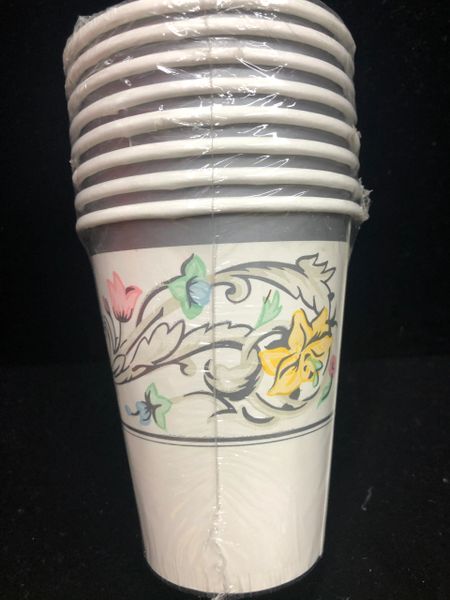 BOGO SALE - Cross Scroll Party Cups, 9oz - 8ct - hot/cold