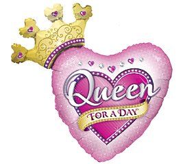 Jumbo Queen For A Day, Super Heart Shape Pink Foil Balloon, 36in - Mom Gifts - Mother's Day