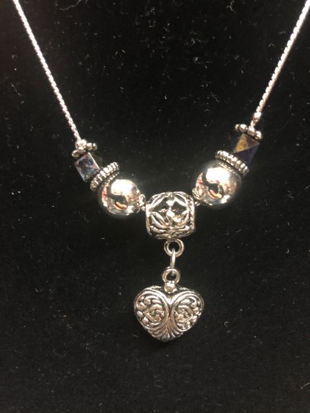 Heart Charm Necklace Costume Jewelry - Love Gifts - Valentines - Mom Gifts - Mother's Day
