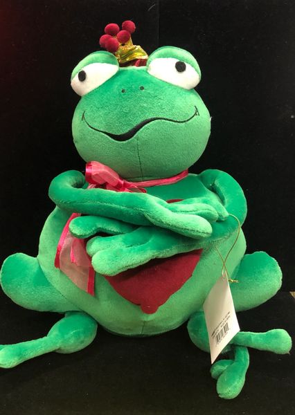 Frog Prince with Heart Plush, 12in - Love Gifts - Toy Sale
