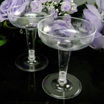 BOGO SALE - Clear Champagne Glasses, Bulk - 4oz, Plastic Party Glasses, 25 Each - Holiday Sale