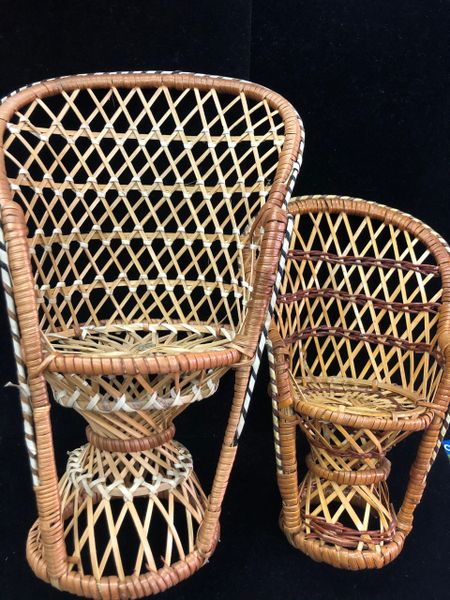 Brown Wicker Mini Chairs - Teddy Bears - Crafts
