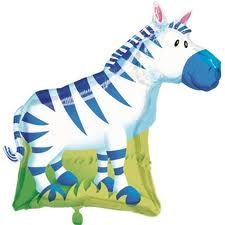 Zebra Safari Shape Foil Balloon, 30in - Jungle Animal Balloons