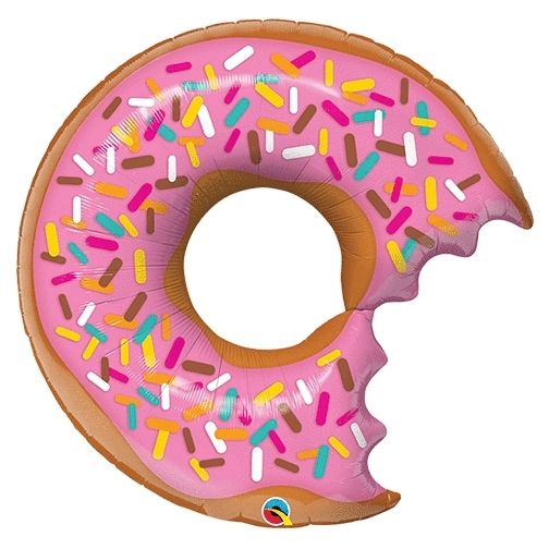 (#36) Jumbo Donut Balloon - Sprinkles Super Shape Foil Balloon, 36in - Pink