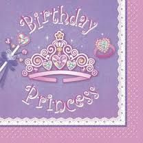 Happy Birthday Princess Party Beverage Napkins, Pink - 24ct
