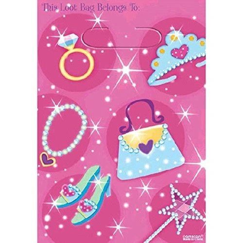 Birthday Sparkle Princess Party Loot Bags, Pink - 8ct