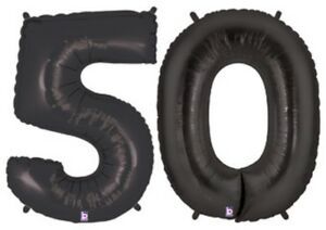 *50th Birthday Black Megaloon Foil Number Balloon, 40in