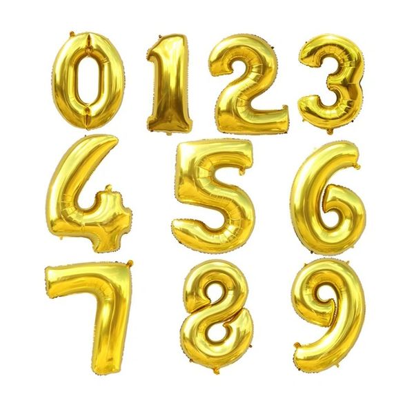 Gold Number Balloon - Foil Megaloon Balloons, 34in