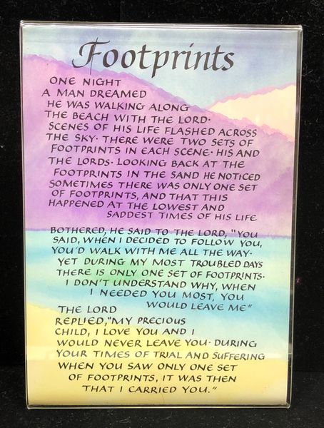 SALE - Footprints Poem in Frame - Gifts