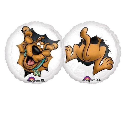 Rare - BOGO SALE - Scooby Doo Heads & Tails Round Foil Balloon, 18in - Licensed